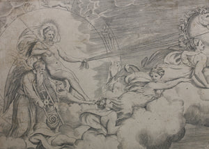 Giulio Bonasone. Allegory of the rising sun. Engraving. XVI C.