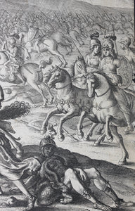 Francis Cleyn, after. Camilla slaying Aunus. Etching by Wenceslaus Hollar. 1653- 1698.