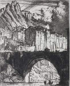 Sir Frank William Brangwyn. Sisteron. Etching. 1924.