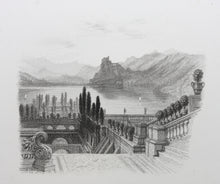Load image into Gallery viewer, Joseph Mallord William Turner, after. A Farewell - Lake of Como II. Engraved by Robert William Wallis. 1830.
