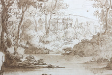 Load image into Gallery viewer, Claude Lorrain, after. Landscape with Cupid and Psyche. Etching by Richard Earlom. 1776.
