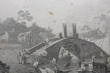 Load image into Gallery viewer, William Alexander, after. Chinese Barges of the Embassy passing under a Bridge. Engraving by William Byrne. 1796.

